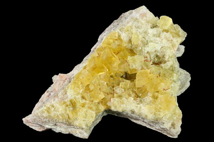 Yellow Cubic Fluorite Crystal Cluster - Morocco #159960